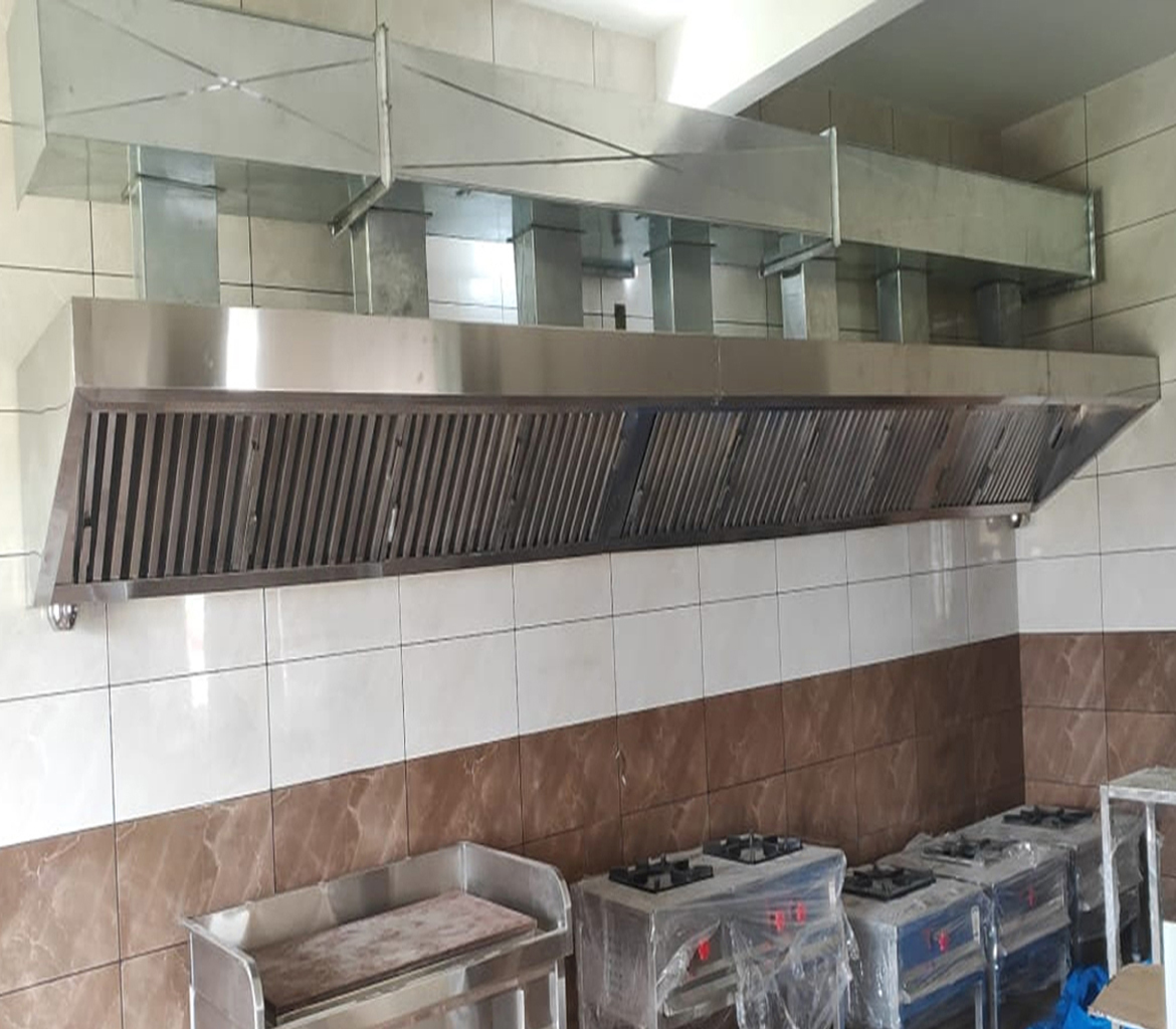Stainless Steel Exhaust Hood with Duct